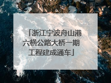 浙江宁波舟山港六横公路大桥一期工程建成通车