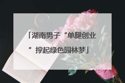 湖南男子“单腿创业”撑起绿色园林梦
