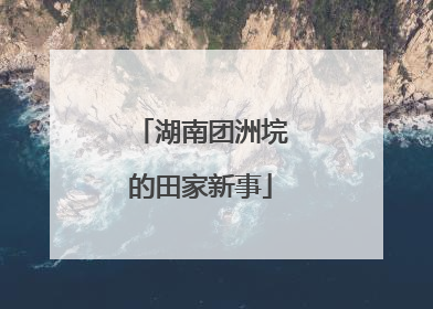 湖南团洲垸的田家新事