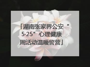 湖南张家界公安“5·25”心理健康周活动温暖警营