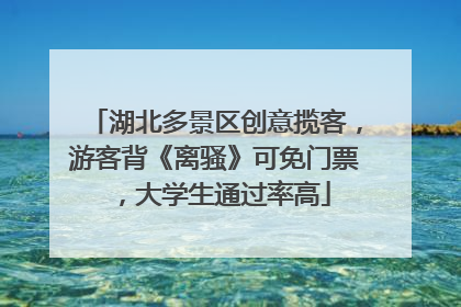 湖北多景区创意揽客，游客背《离骚》可免门票，大学生通过率高