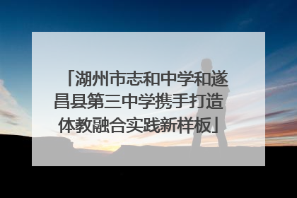 湖州市志和中学和遂昌县第三中学携手打造体教融合实践新样板