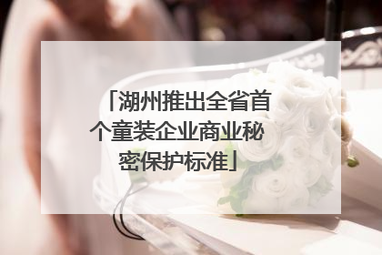 湖州推出全省首个童装企业商业秘密保护标准