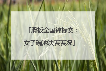 滑板全国锦标赛：女子碗池决赛赛况