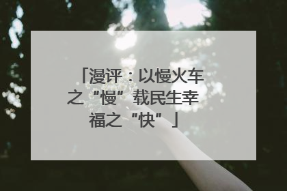 漫评：以慢火车之“慢”载民生幸福之“快”