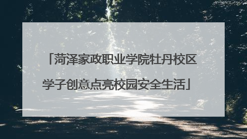 菏泽家政职业学院牡丹校区学子创意点亮校园安全生活