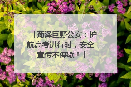 菏泽巨野公安：护航高考进行时，安全宣传不停歇！