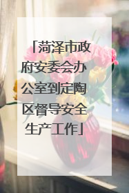 菏泽市政府安委会办公室到定陶区督导安全生产工作