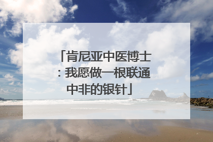 肯尼亚中医博士：我愿做一根联通中非的银针
