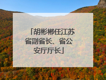胡彬郴任江苏省副省长、省公安厅厅长
