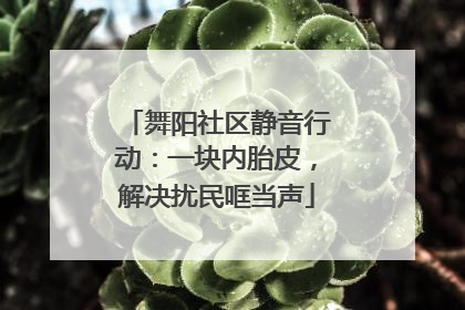 舞阳社区静音行动：一块内胎皮，解决扰民哐当声