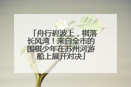 舟行碧波上，棋落长风湾！来自全市的围棋少年在苏州河游船上展开对决