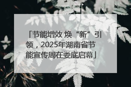 节能增效 焕“新”引领，2025年湖南省节能宣传周在娄底启幕