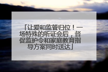 让爱和监管归位！一场特殊的听证会后，督促监护令和家庭教育指导方案同时送达