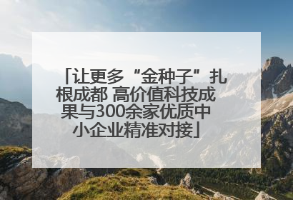 让更多“金种子”扎根成都 高价值科技成果与300余家优质中小企业精准对接