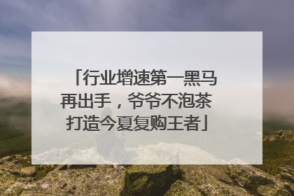 行业增速第一黑马再出手，爷爷不泡茶打造今夏复购王者