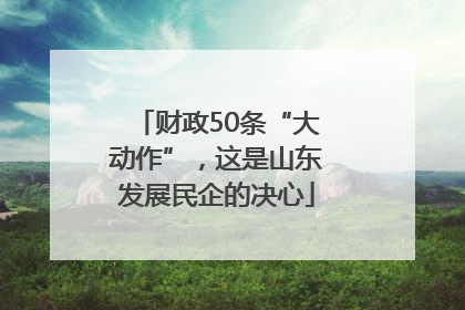 财政50条“大动作”，这是山东发展民企的决心