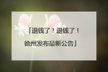 退钱了！退钱了！德州发布最新公告
