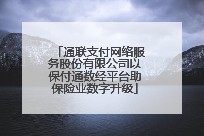 通联支付网络服务股份有限公司以保付通数经平台助保险业数字升级