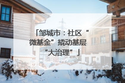 邹城市：社区“微基金”撬动基层“大治理”
