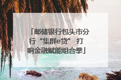 邮储银行包头市分行“集群e贷” 打响金融赋能组合拳