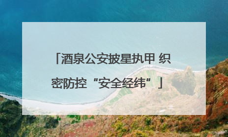 酒泉公安披星执甲 织密防控“安全经纬”