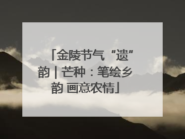 金陵节气“遗”韵｜芒种：笔绘乡韵 画意农情