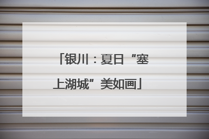 银川：夏日“塞上湖城”美如画