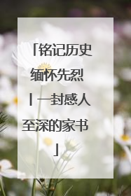 铭记历史 缅怀先烈丨一封感人至深的家书