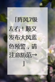 阵风7级左右！顺义发布大风蓝色预警，请注意防范→