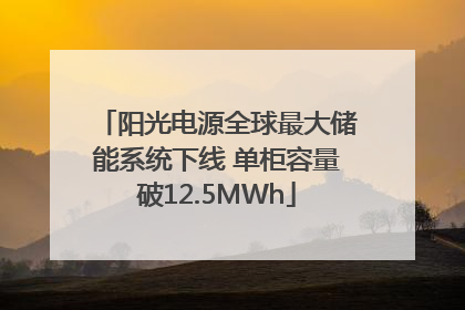 阳光电源全球最大储能系统下线 单柜容量破12.5MWh