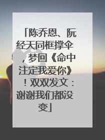 陈乔恩、阮经天同框撑伞，梦回《命中注定我爱你》！双双发文：谢谢我们都没变