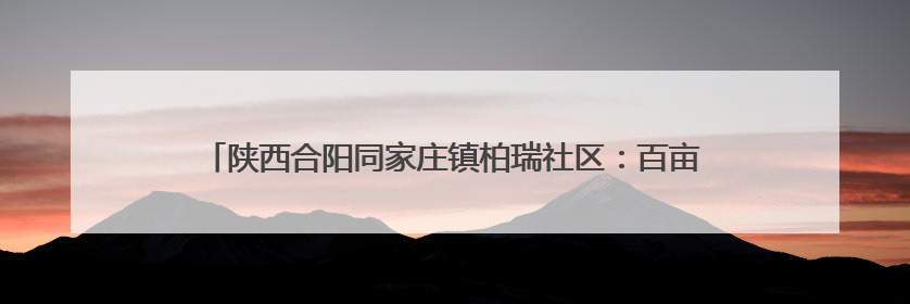 陕西合阳同家庄镇柏瑞社区：百亩杏园迎丰收 果农走上“杏”福路