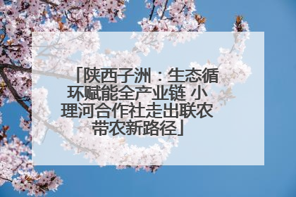 陕西子洲：生态循环赋能全产业链 小理河合作社走出联农带农新路径