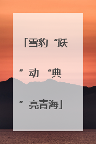 雪豹“跃”动 “典”亮青海