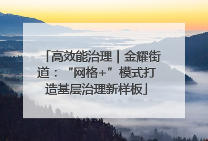 高效能治理｜金耀街道：“网格+”模式打造基层治理新样板