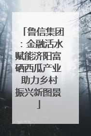 鲁信集团：金融活水赋能济阳富硒西瓜产业 助力乡村振兴新图景