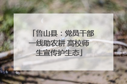 鲁山县：党员干部一线助农耕 高校师生宣传护生态