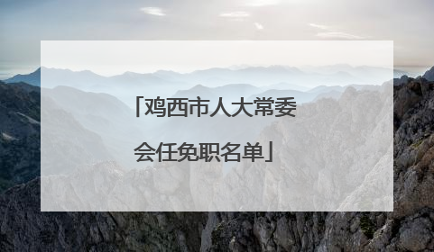 鸡西市人大常委会任免职名单