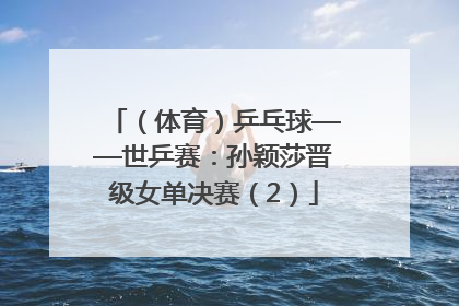 （体育）乒乓球——世乒赛：孙颖莎晋级女单决赛（2）