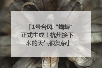 1号台风“蝴蝶”正式生成！杭州接下来的天气很复杂