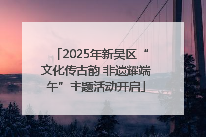 2025年新吴区“文化传古韵 非遗耀端午”主题活动开启
