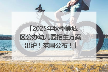 2025年秋季鲤城区公办幼儿园招生方案出炉！范围公布！