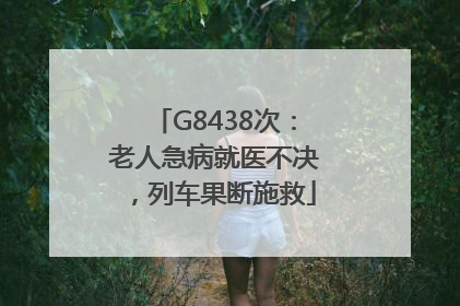 G8438次：老人急病就医不决，列车果断施救