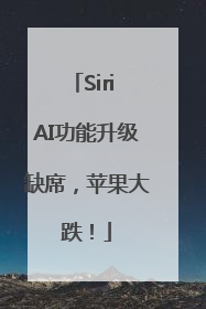 Siri AI功能升级缺席，苹果大跌！
